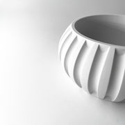 Fluted Bowl Planter - 3D printed planter by Valence Objects