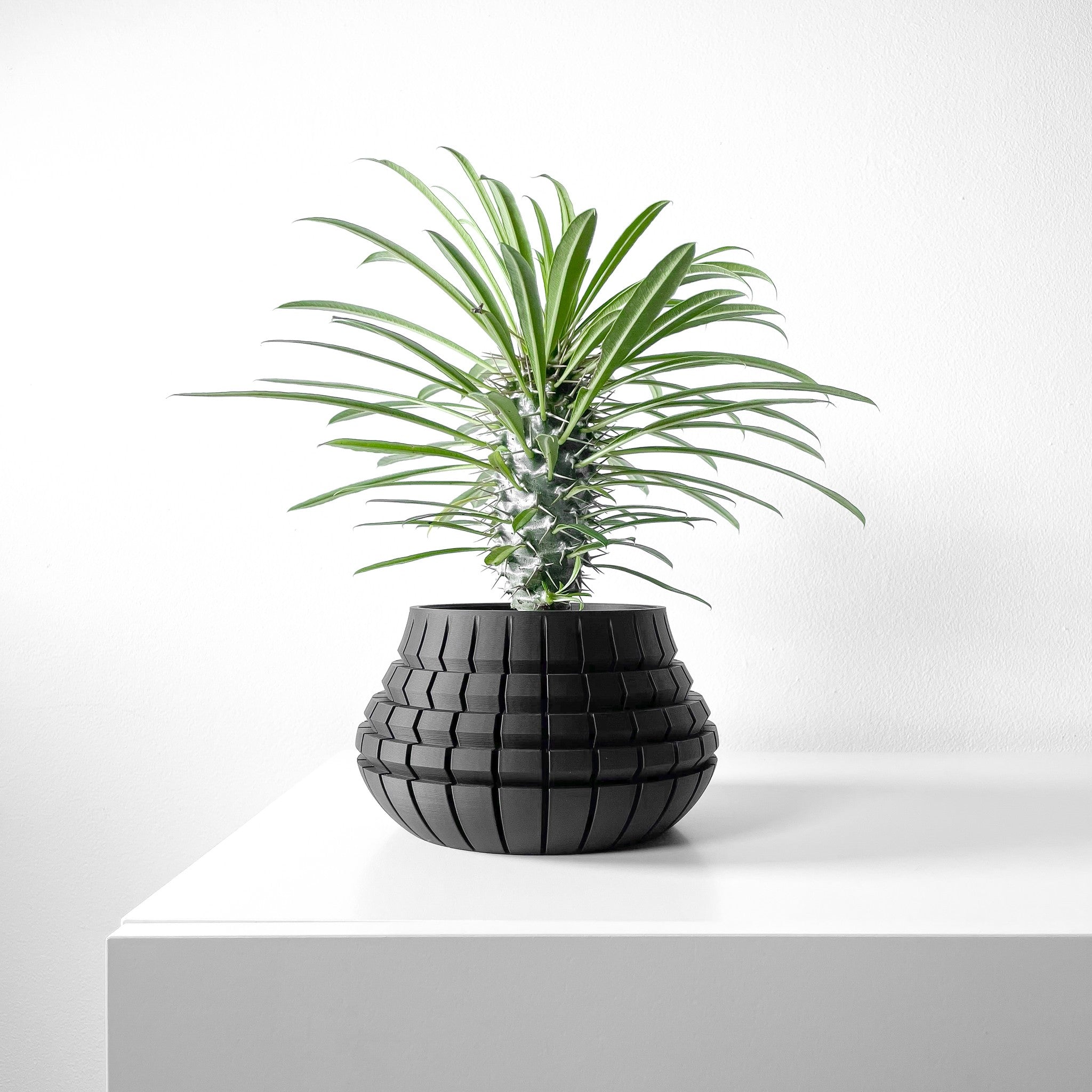 Ribbed Bulb Planter - 3D printed planter by Valence Objects