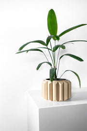 Fluted Drum Planter - 3D printed planter by Valence Objects