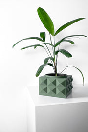 Faceted Cube Planter - 3D printed planter by Valence Objects
