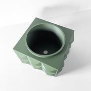 Faceted Cube Planter - 3D printed planter by Valence Objects