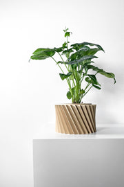 Spiral Rib Planter - 3D printed planter by Valence Objects