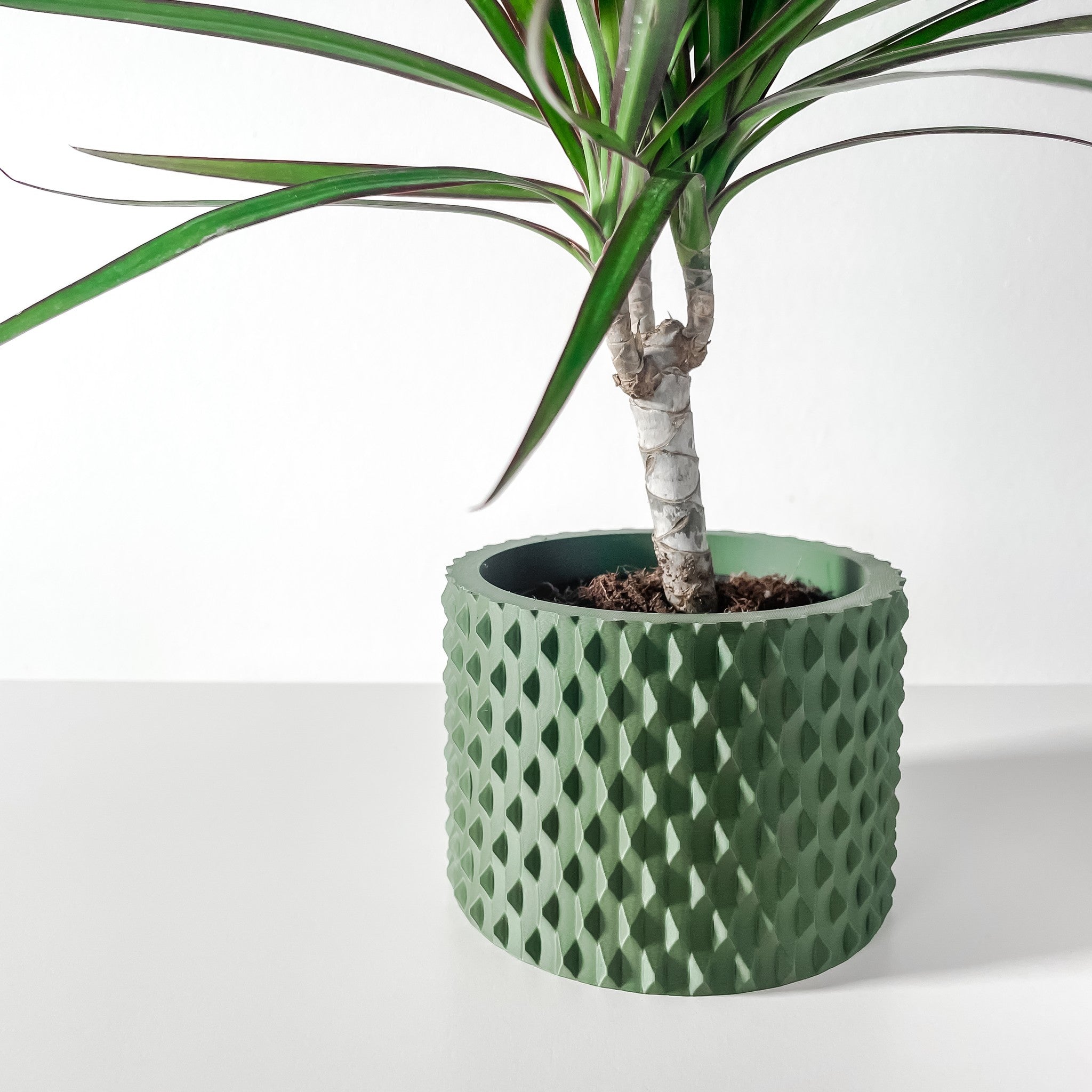 Knurl Column Planter - 3D printed planter by Valence Objects