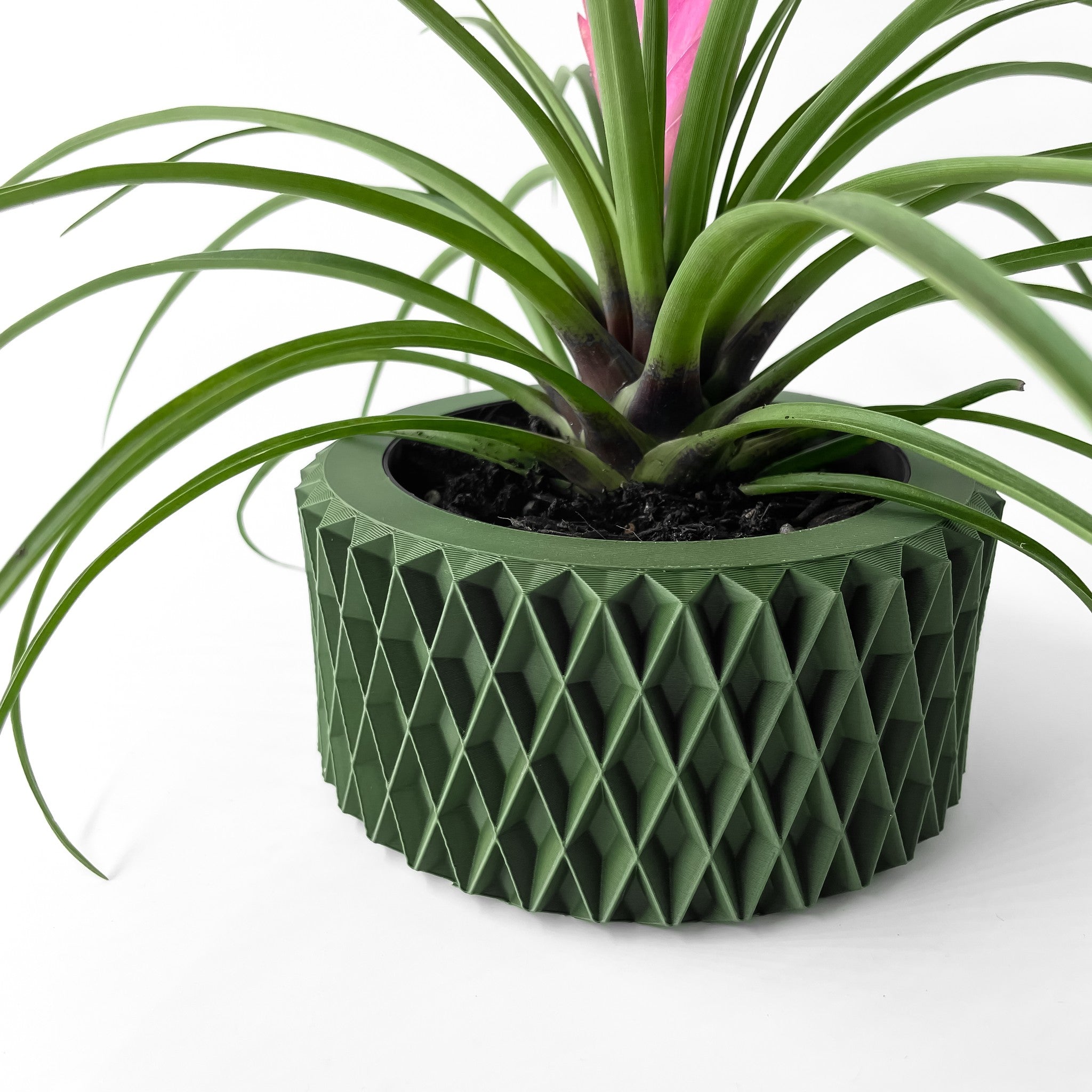 Quilt Wide Planter - 3D printed planter by Valence Objects