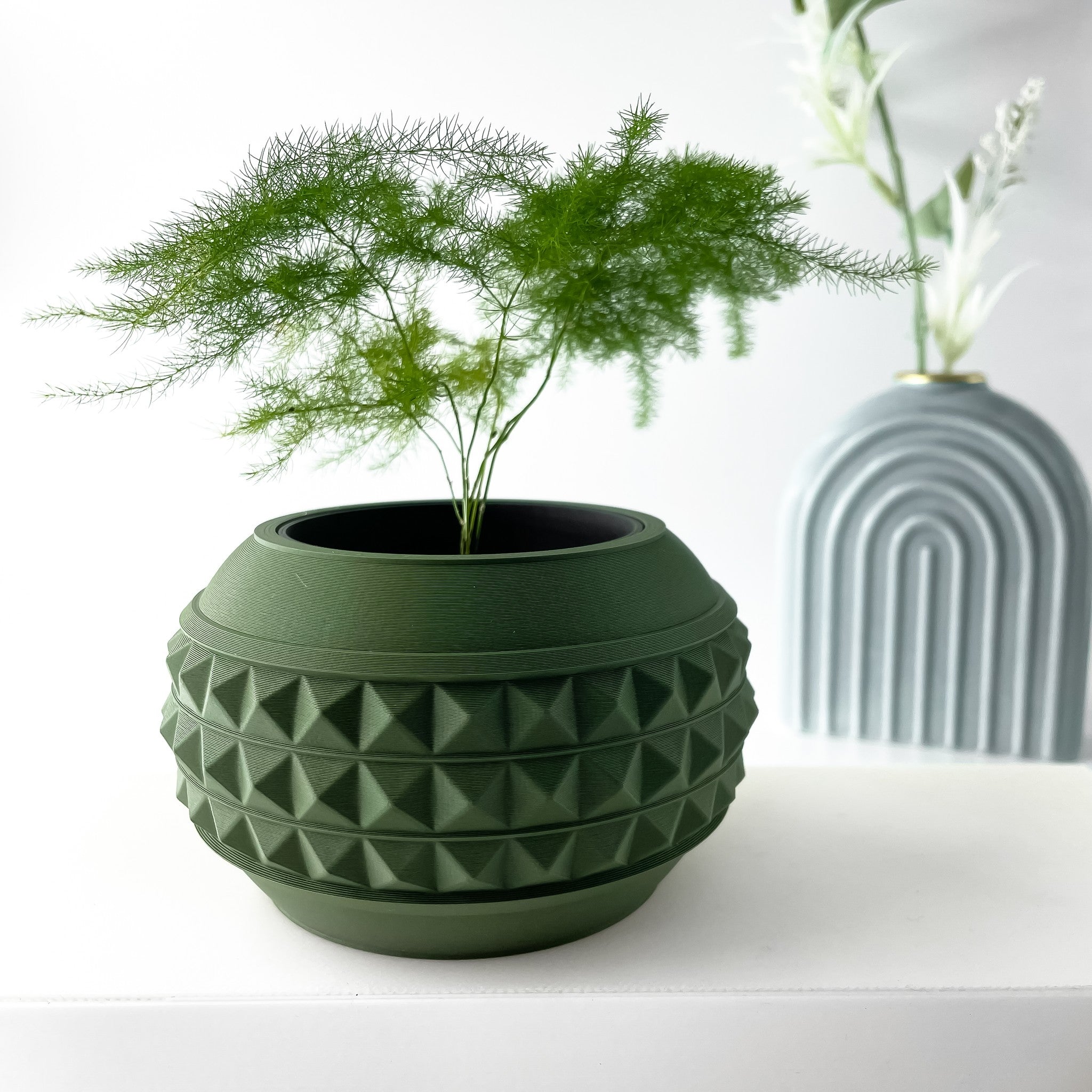 Pyramid Globe Planter - 3D printed planter by Valence Objects