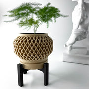 Crosshatch Bulb Planter - 3D printed planter by Valence Objects