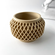 Crosshatch Bulb Planter - 3D printed planter by Valence Objects