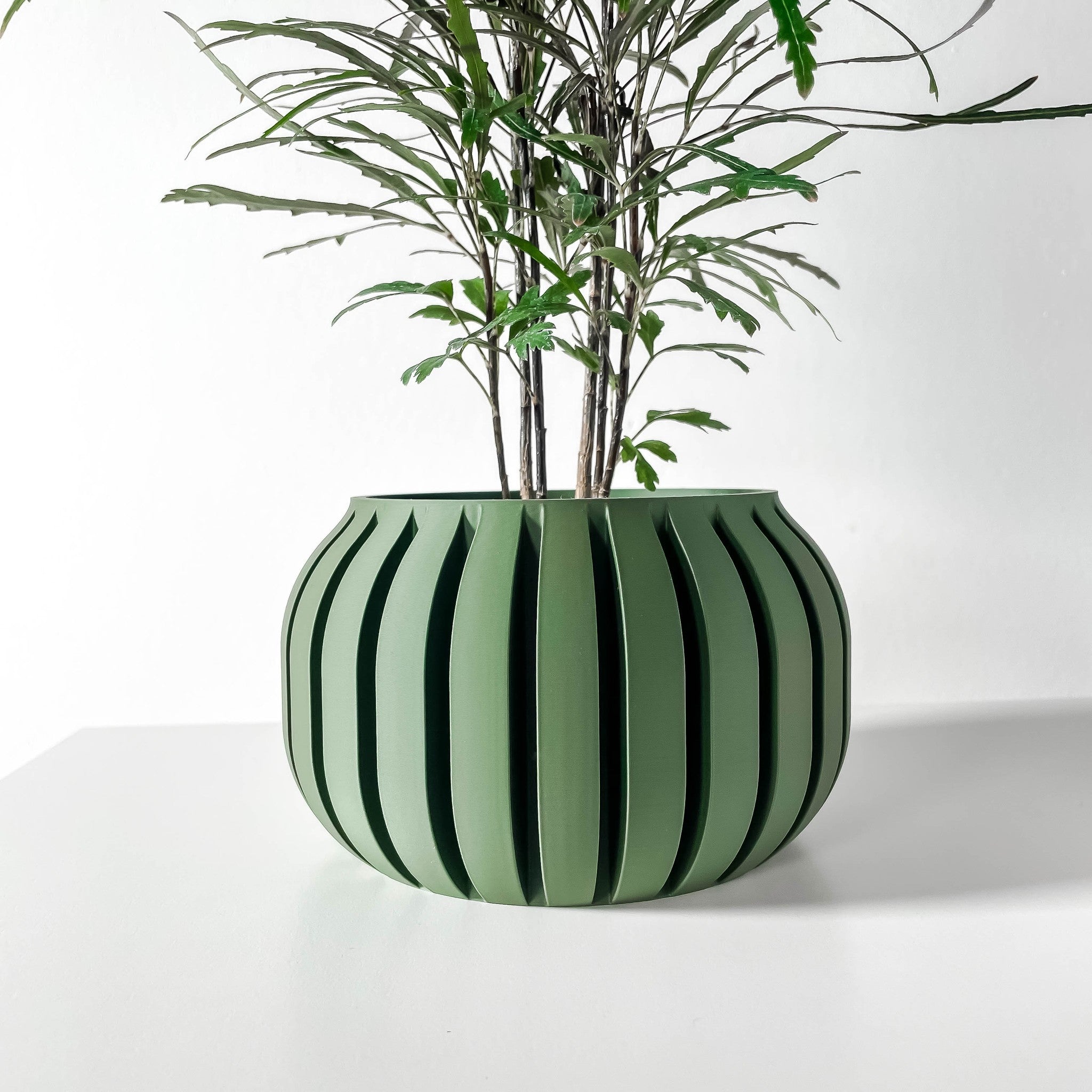 Slat Globe Planter - 3D printed planter by Valence Objects