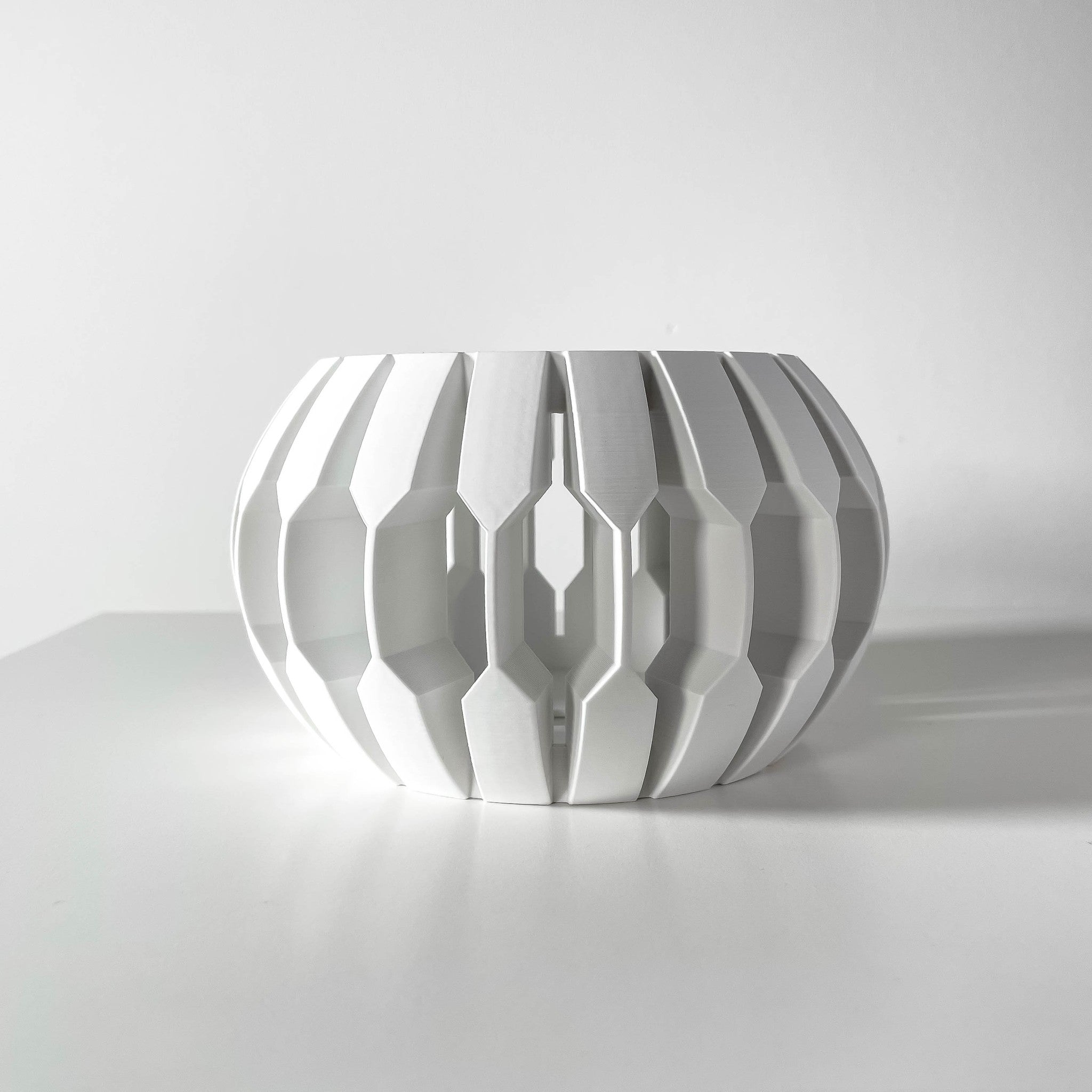 Faceted Lantern Orchid Planter - 3D printed planter by Valence Objects