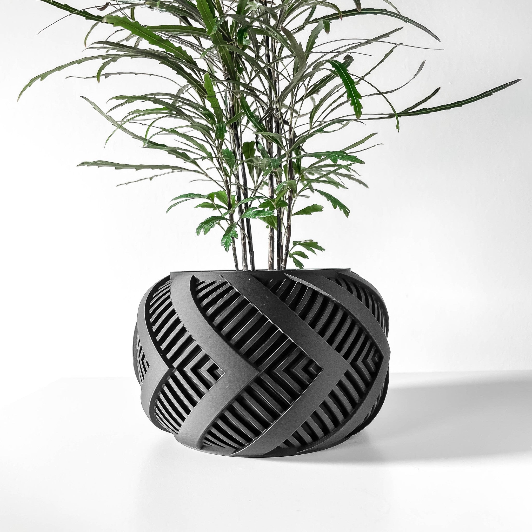 Chevron Band Planter - 3D printed planter by Valence Objects