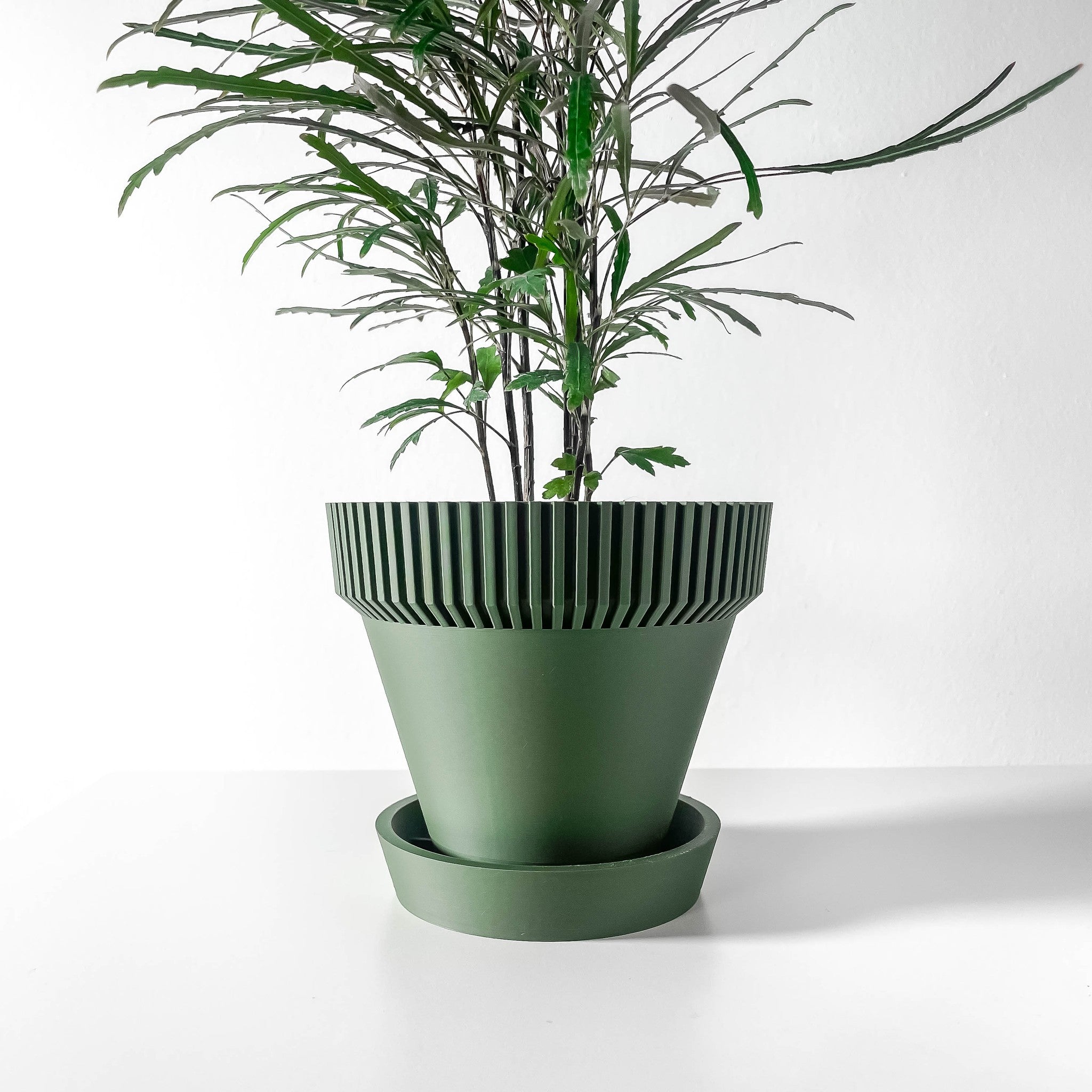 Rib Saucer Planter - 3D printed planter by Valence Objects