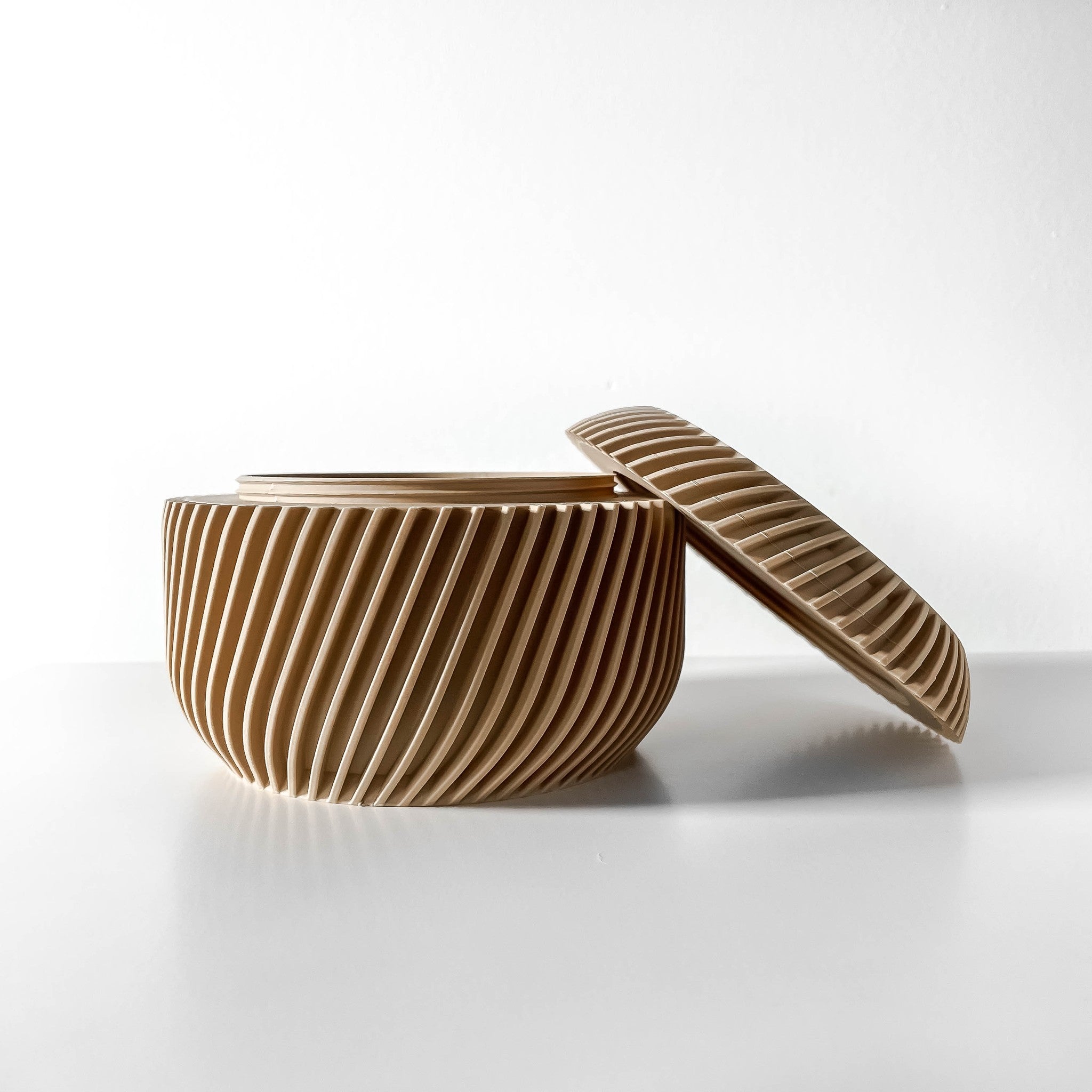Rib Bowl Jar - 3D printed storage jar by Valence Objects