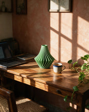 Angular Facet Vase – on a work desk in morning sun