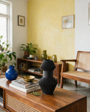 Angular Fin Vase – styled on a console