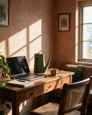 Angular Watering Can – on a work desk in morning sun
