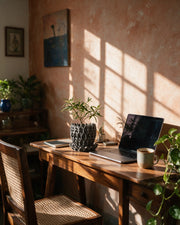 Arcade Lattice Planter – on a work desk in morning sun
