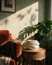 Bar Rest Display Stand – on a side table at golden hour