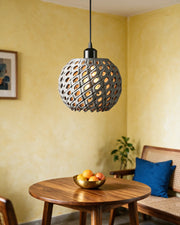 Bead Orb Pendant Light – styled on a console
