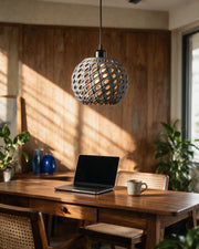 Bead Orb Pendant Light – on a work desk in morning sun