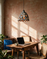Bloom Cell Pendant Light – on a work desk in morning sun