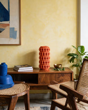 Bubble Column Vase – styled on a console