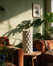 Bubble Stack Vase – on a side table at golden hour