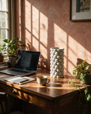 Bubble Stack Vase – on a work desk in morning sun