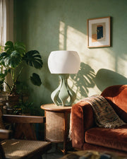 Bulb Dome Table Lamp – on a side table at golden hour