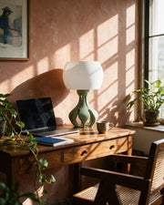 Bulb Dome Table Lamp – on a work desk in morning sun