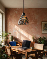 Cell Bell Pendant Light – on a work desk in morning sun