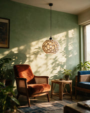 Cell Cluster Pendant Light – on a side table at golden hour