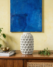 Cell Lattice Vase – styled on a console