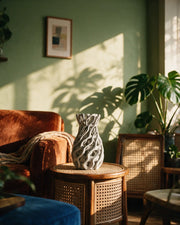Chain Relief Vase – on a side table at golden hour