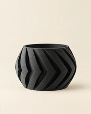 Chevron Bowl Planter – front view