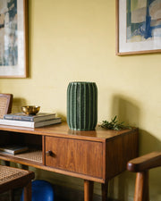 Chevron Fin Vase – styled on a console