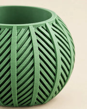 Chevron Round Planter – close-up of the printed texture