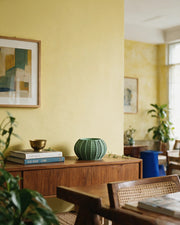 Chevron Round Planter – styled on a console