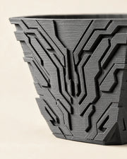Circuit Relief Planter – close-up of the printed texture
