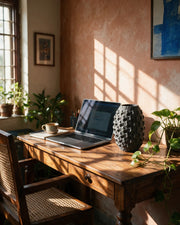 Cobble Scale Vase – on a work desk in morning sun