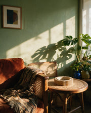 Comb Fin Bowl – on a side table at golden hour