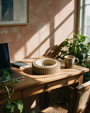 Comb Fin Bowl – on a work desk in morning sun