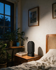 Comb Window Vase – at night on a bedside table