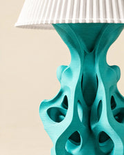 Coral Branch Table Lamp – close-up of the printed texture