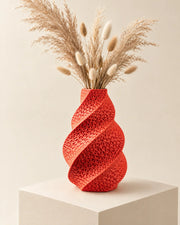 Coral Twist Vase – styled in use