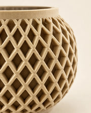 Crosshatch Bulb Planter – close-up of the printed texture