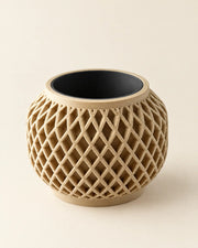 Crosshatch Bulb Planter – three-quarter studio view