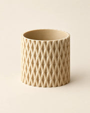 Crosshatch Column Planter – three-quarter studio view