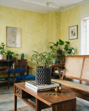 Diamond Mesh Planter – styled on a console