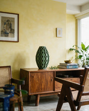Diamond Oval Vase – styled on a console