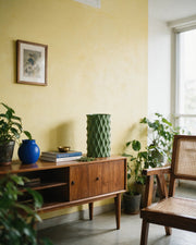 Diamond Quilt Vase – styled on a console